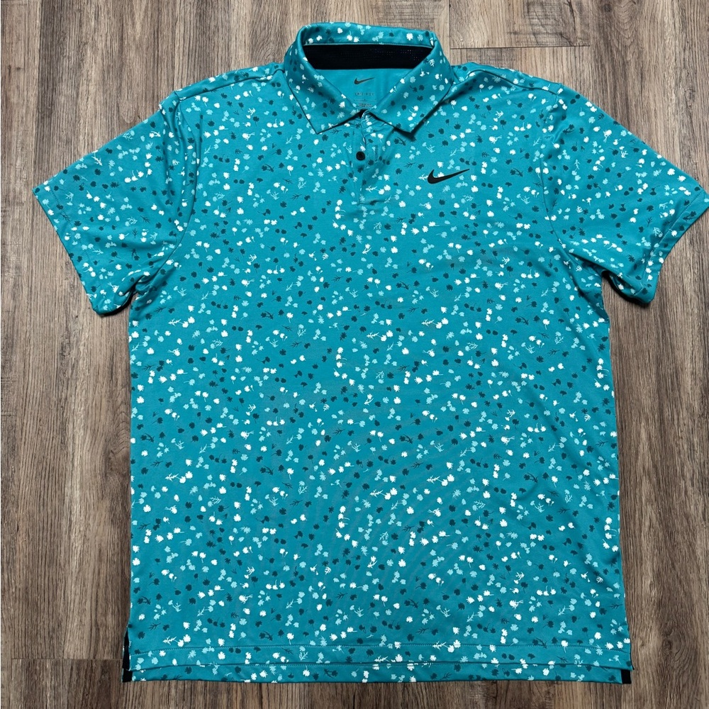 NIKE Men's DF Tour Micro Floral Golf Polo Like New - L